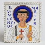 A Cloisonné Enamel Reliquary Icon of Saint Vincent of Zaragoza