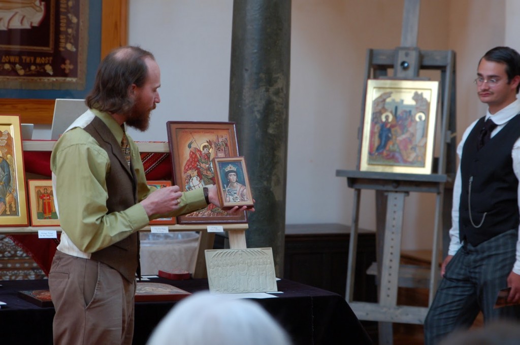 Describing a small icon painted by Alexander Chornii, inspired by the Fayum mummy portraits