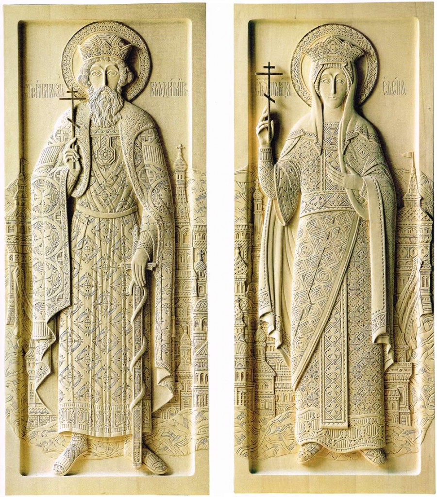 Azbuhanov. St-Vladimir and St-Helena.. Each 105 x 43 cm