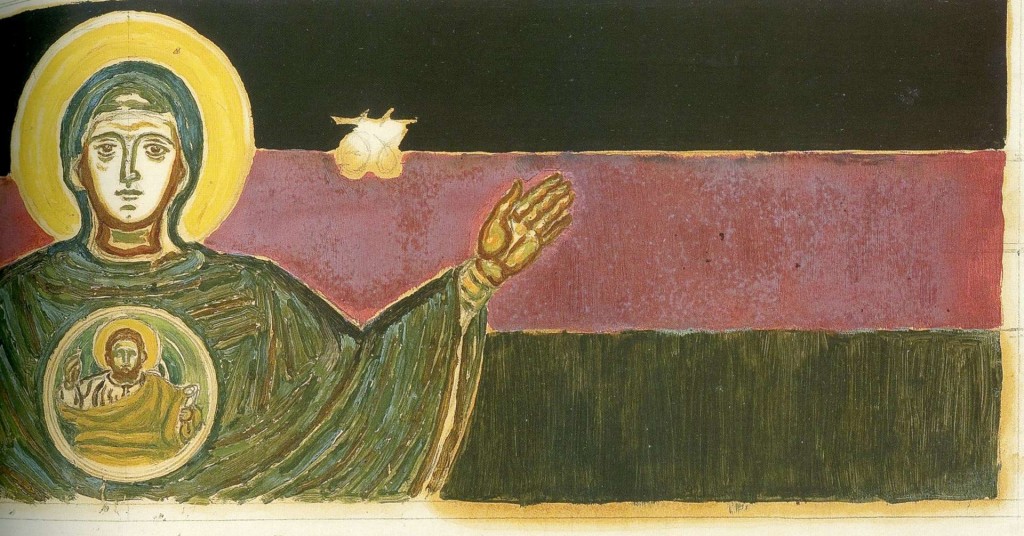 Virgin Mary Platytera, study for the Nomikos school chapel