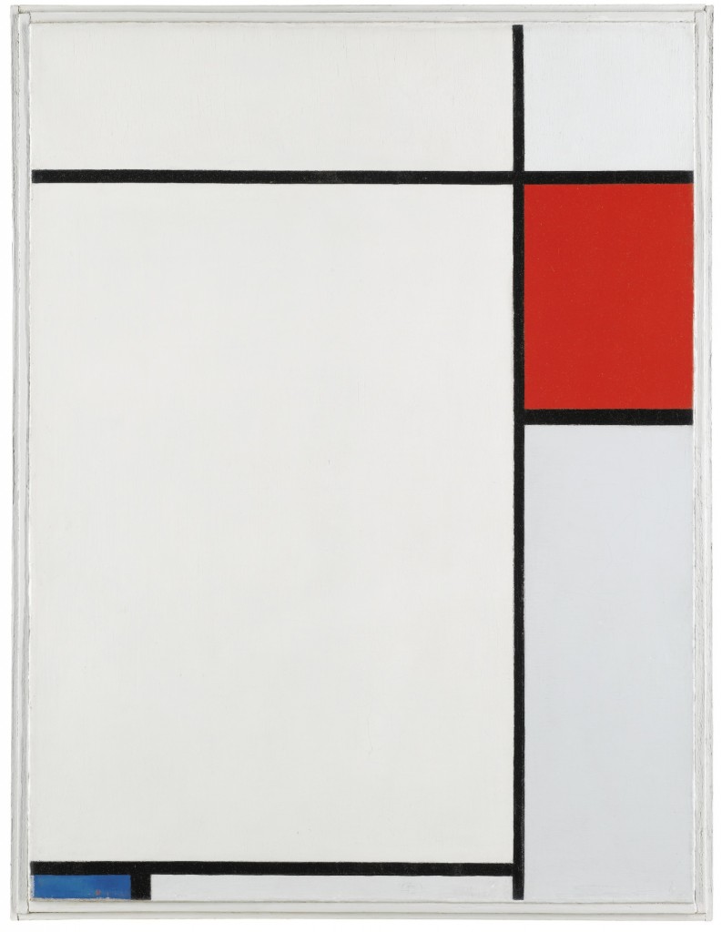 Composition With Red, Blue And Grey, by Piet Mondrian, 1924. Here we see Mondrian's pursuit of "pure abstraction."