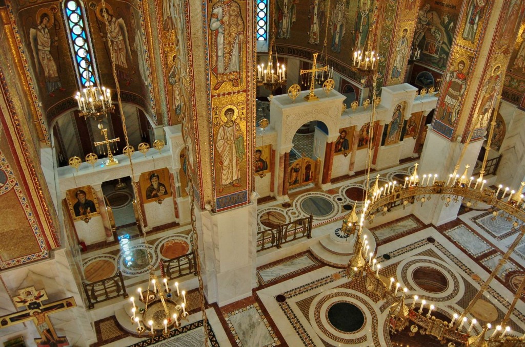 The splendid marble floor.