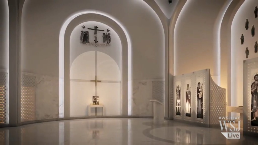 Interior rendering of the new St. Nicholas Memorial Church, Ground Zero, NYC