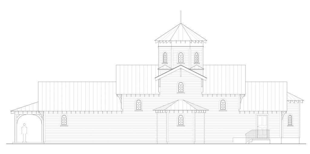 Proposed south elevation.