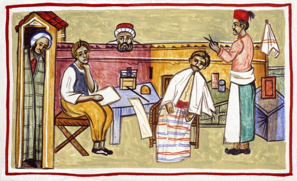 Markos Kampanis, Illustration from "Istories olo fos," Astir publishers, 1994. Acrylic on paper.