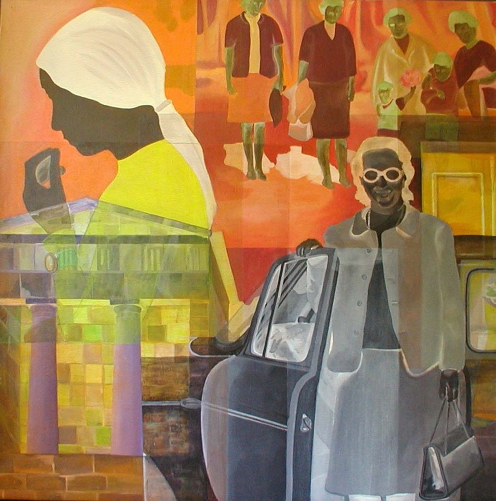 Markos Kampanis, Family Holiday, 1974. Acrylic on Canvas, 11 x 116 cm.
