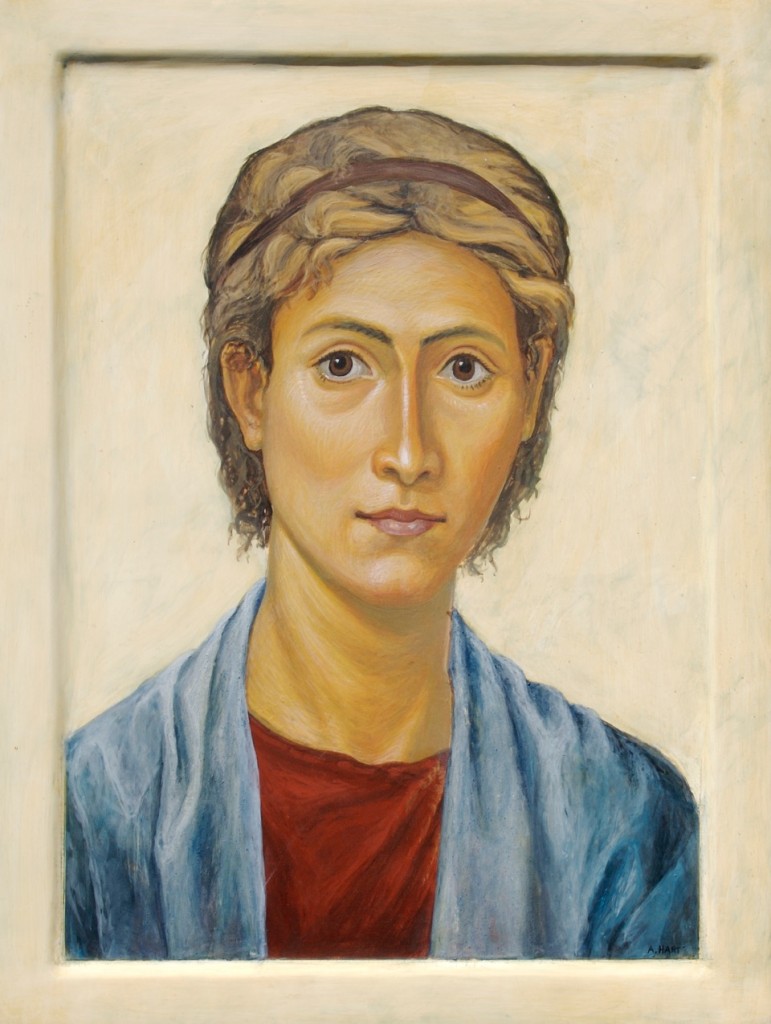 Portrait, by the author. Egg tempera.
