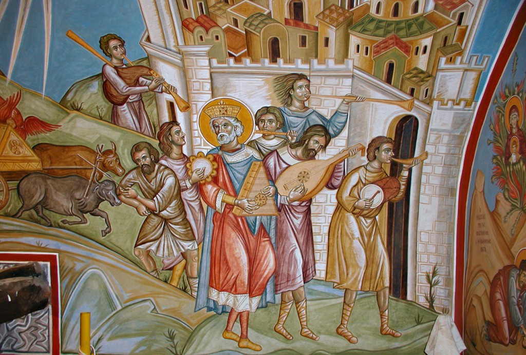 Markos Kampanis, Entry to Jerusalem, mural at the convent of the Virgin Mary, Kornofolia, Greece, 2005.