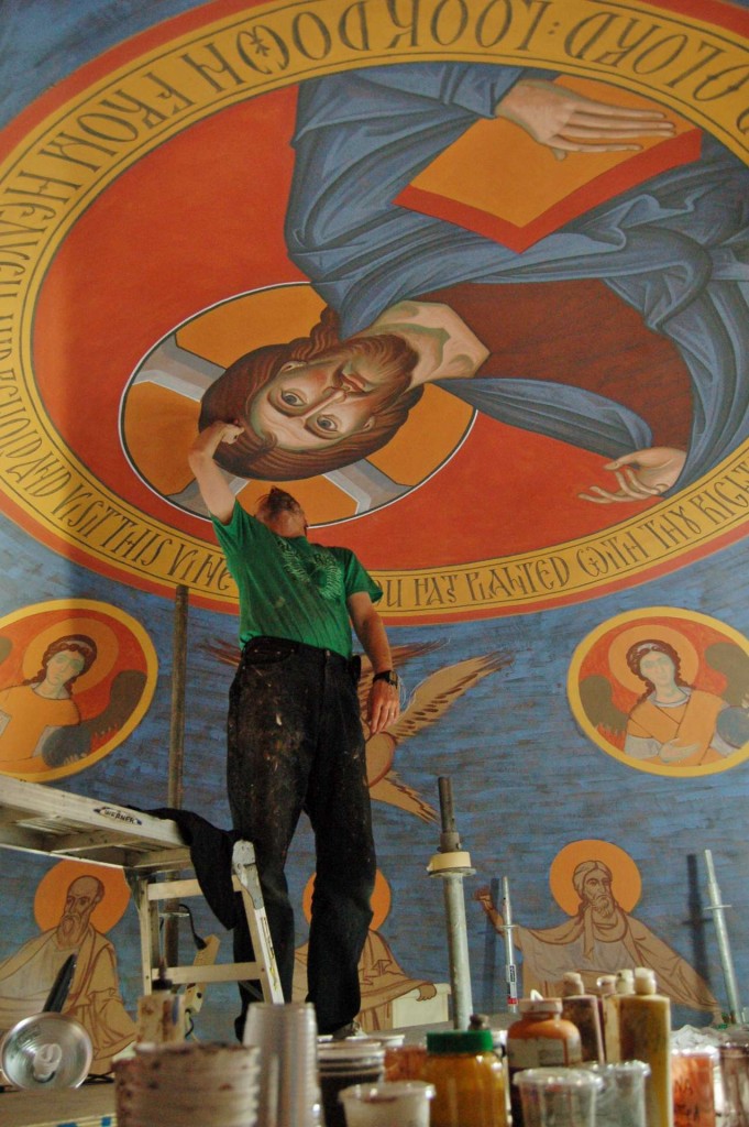 Vladimir painting the Pantocrator.