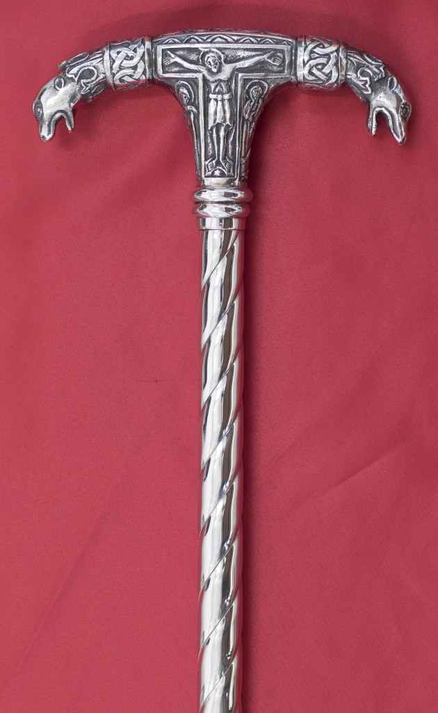 Episcopal staff, for the Patriarch of Russia. By Aidan Hart. Solid silver, 2016.