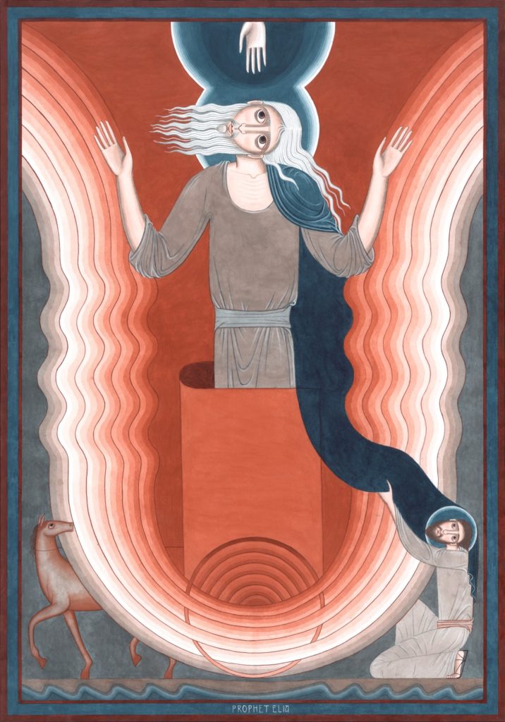 Nikola Sarić - Elijah. From the Witness cycle. 100×70 cm, water colour on paper.