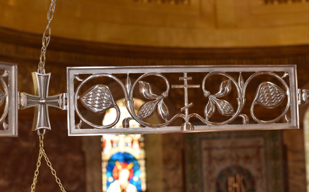 A section of the choros, cast using the lost wax process. Note the relief work.