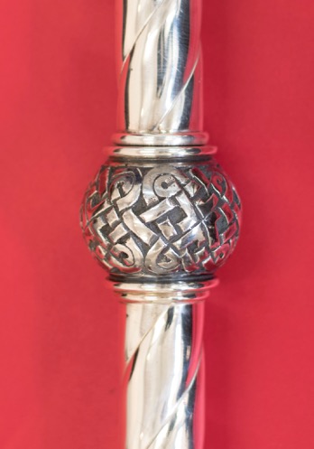 A Celtic knot sphere, design and prototype by Martin Earle.