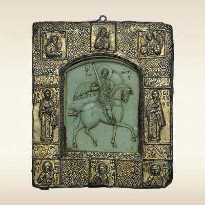 Steatite icon of St. Demetrios, 14th-century Byzantine
