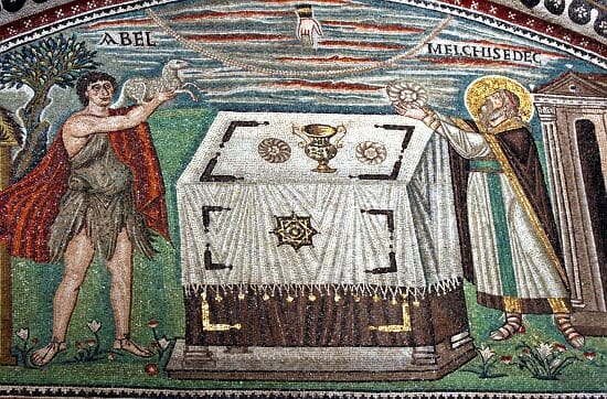 Able and Melchizedek offering Sacrifice.