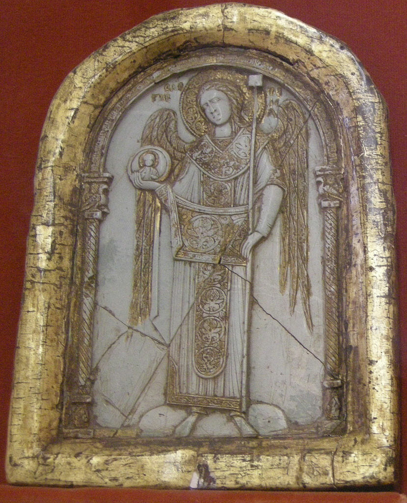12th century Byzantine steatite icon of St-Michael.  