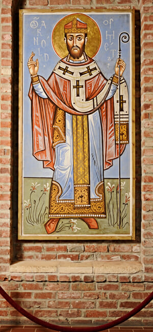 Icon of St. Arnold at the entrance of St. Arnold Brewing Company. By the hand of Fr. Andrei Davydov.