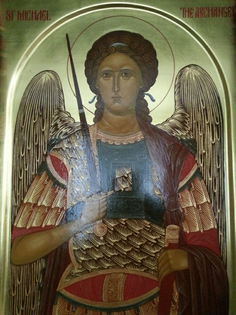 Holy St. Michael the Archangel by Anna Gouriev (egg-tempera) from the prototype of Andreas Ritzos