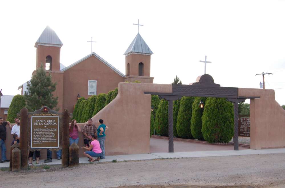 The Mission of Santa Cruz de la Canada, outside Santa Fe, founded 1695, current church built 1730s.