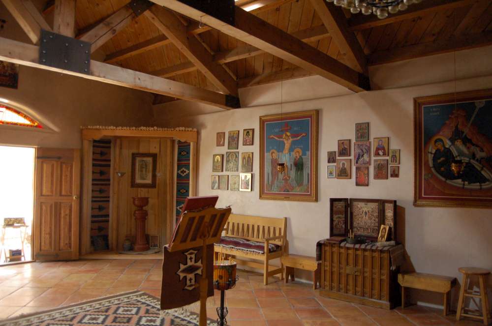 Inside the chapel at Saint Michael Orthodox Monastery