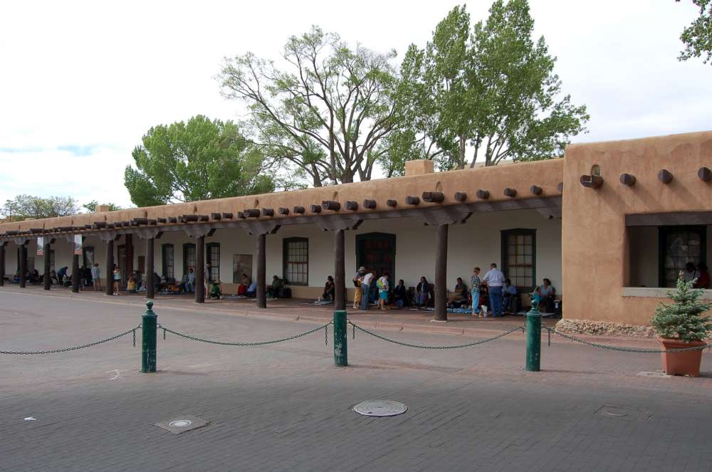 The original Palace of the Governors in downtown Santa Fe. Built in 1610.