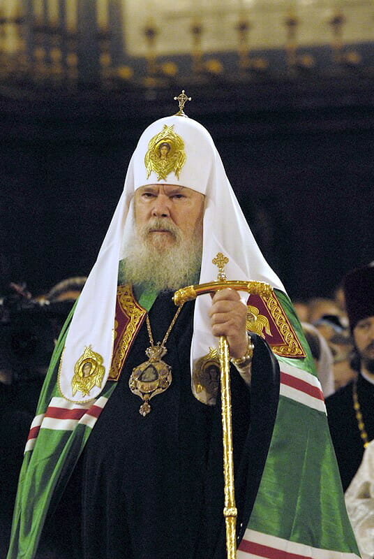 the Patriarch with a panagia designed and made by Evgany Baranov.
