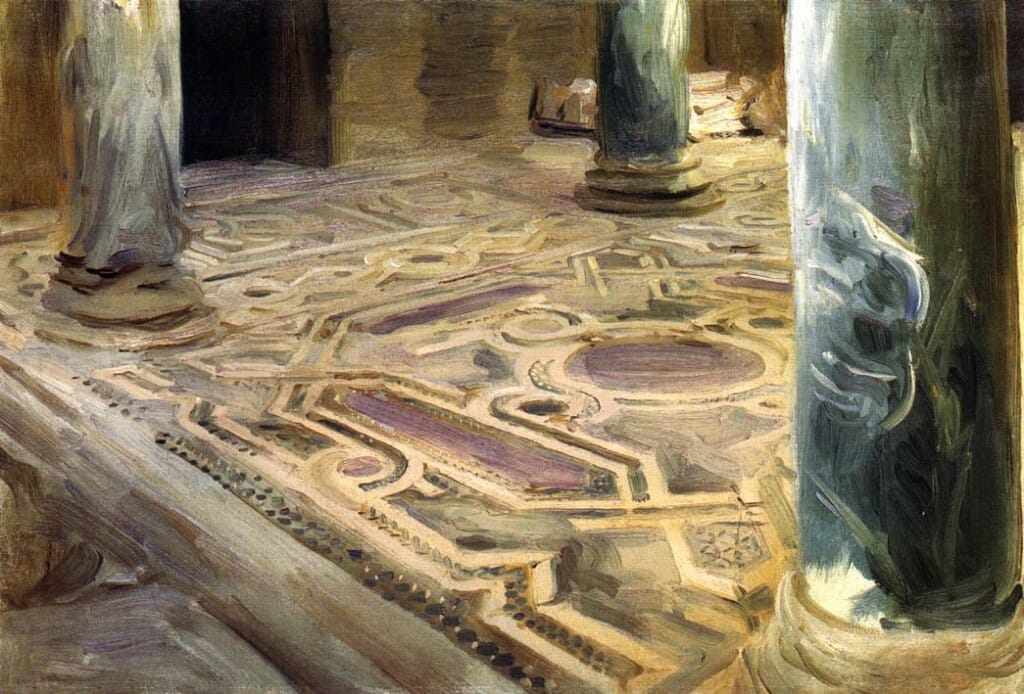 Pavement in the Church of San Cataldo, Palermo, Sicily, by John Singer Sargent, 1897