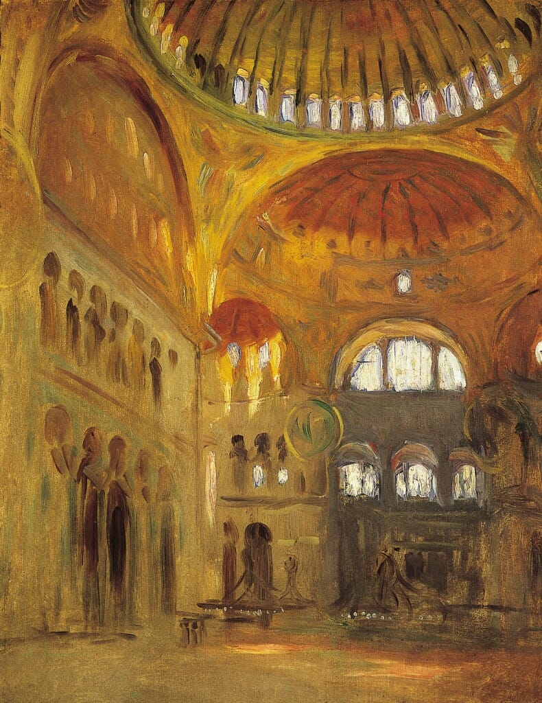 Interior of Hagia Sophia, by John Singer Sargent, 1891.