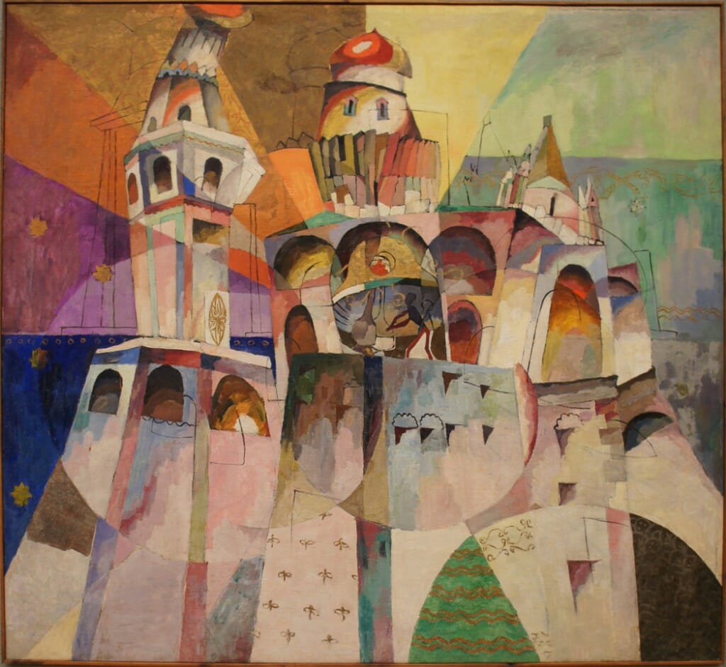 The 20th century brought fascination with abstraction and expression in painting. This 1915 painting of the Ivan the Great Bell Tower expresses the power of a great peal of bells. By Aristarkh Lentulov.
