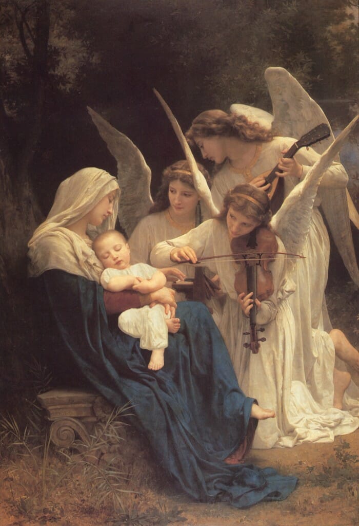 William Bouguereau, Song of the Angels, 1881. Oil on Canvas. Caption: Here we have the kind of academic painting seen by the avant-garde as vacuous naturalism.
