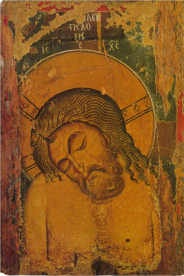 Processional icon of the Virgin Hodegetria (front) and the Man of Sorrows (back), last quarter of 12th century tempera and silver on wood overall size: 115 x 77.5 x 3.5 cm (45 1/4 x 30 1/2 x 1 3/8 in.) Byzantine Museum, Kastoria
