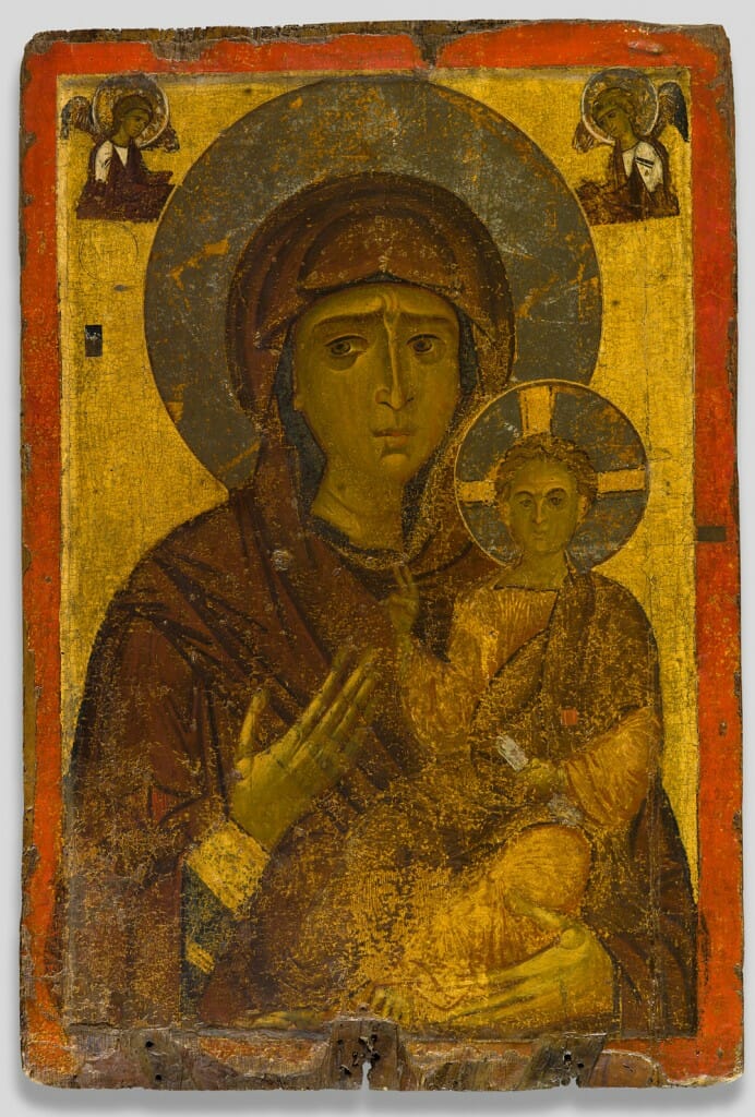 Reverse side of Processional icon of the Virgin Hodegetria (front) and the Man of Sorrows (back), last quarter of 12th century tempera and silver on wood overall size: 115 x 77.5 x 3.5 cm (45 1/4 x 30 1/2 x 1 3/8 in.) Byzantine Museum, Kastoria