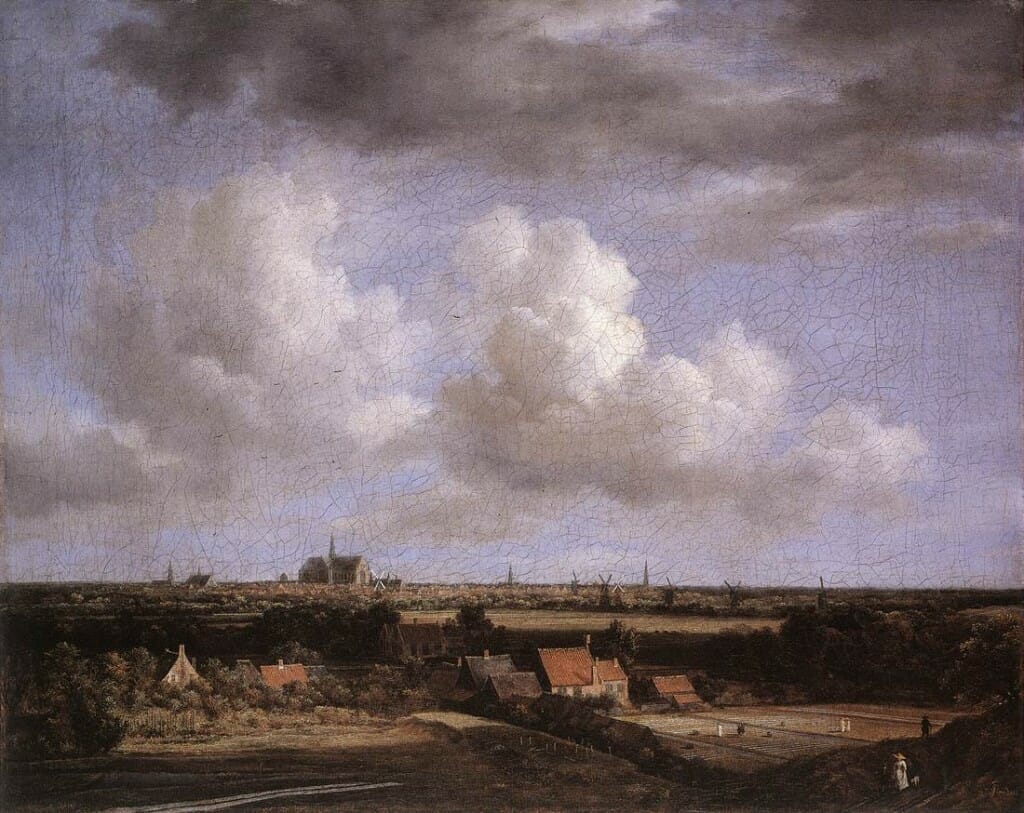 Landscape by Ruisdael described in the talk as showing God's glory in creation.  