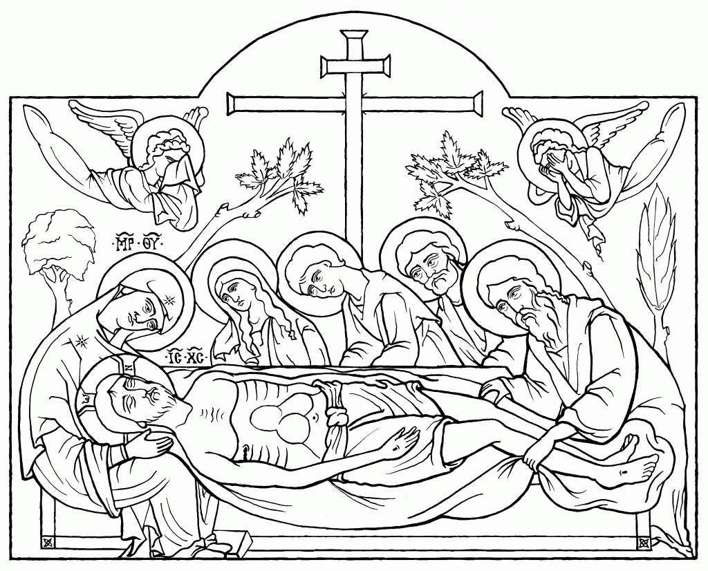 Entombment of Christ, pen and ink, by Scott Patrick O'Rourke