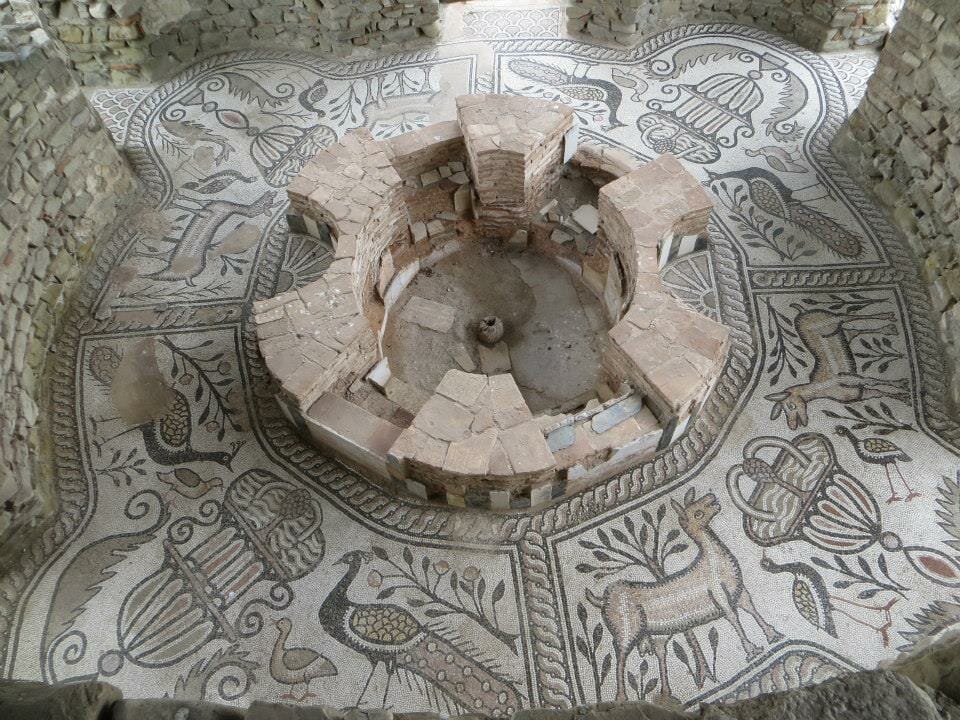 Stobi archeological site, 4th century baptistery