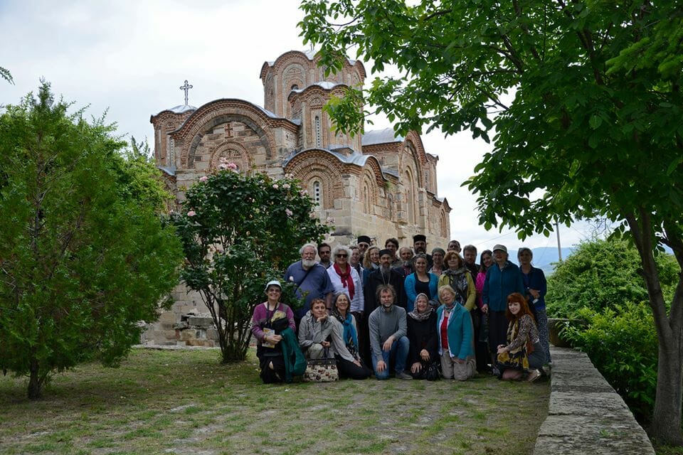 Our pilgrims at the Church of St. George (Old Nagorichane) Ochrid, Macedonia