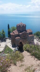 Leigh Alexandra overlooking St. George Church on Lake Ohrid