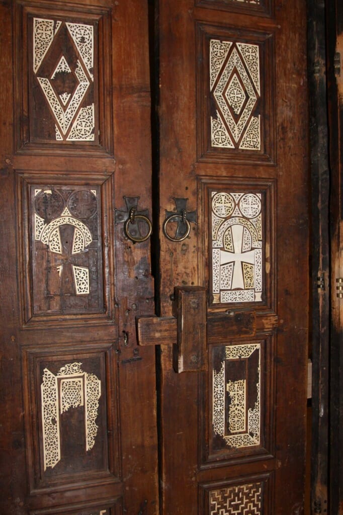 10th-century doors at Deir al-Surian Monastery, Egypt