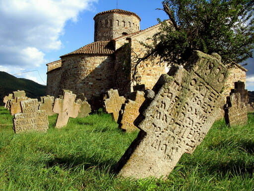 Stone grave crosses, Petrova Crkva, Serbia