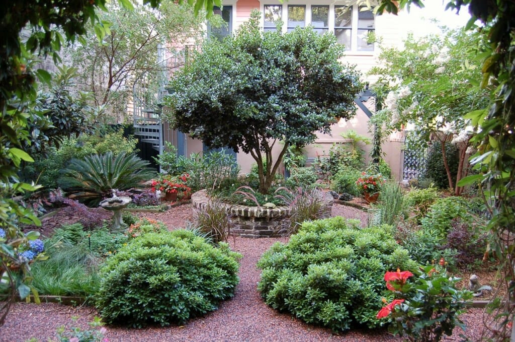 A medieval-style garden designed by the author, Charleston, SC