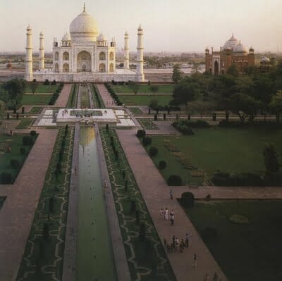 A vast paradisiacal landscape at the Taj Mahal, India, c. 1650