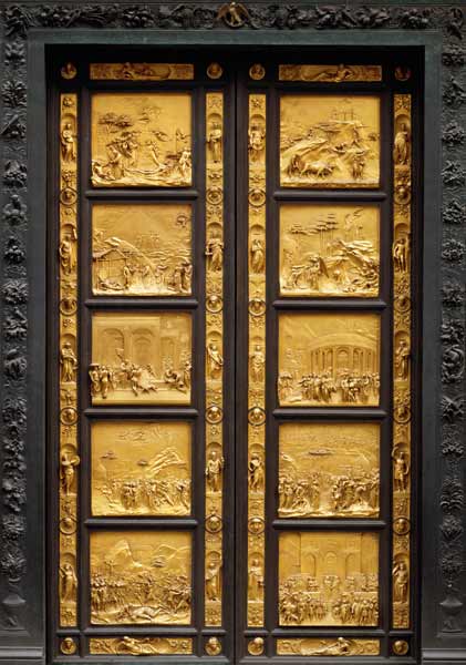 Ghiberti's Renaissance gates in Florence, 14th century. 