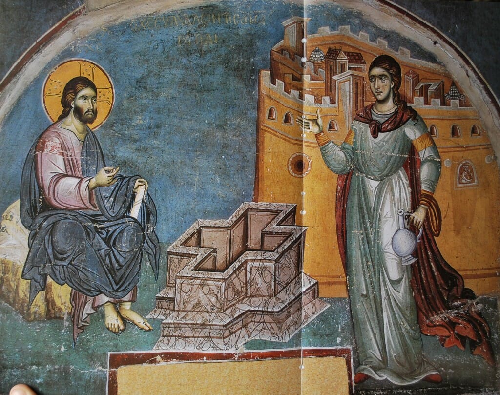 Fresco of Christ and St-Photini, by Panselinos, 14th century