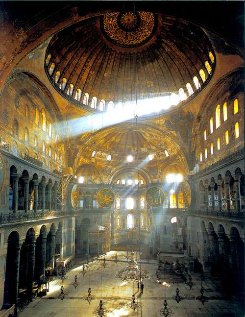 Agia Sophia interior, showing the play of light created by skilfully placed and sized windows.