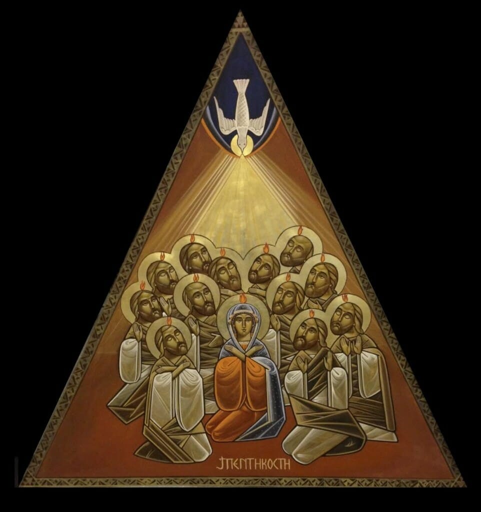 Icon of Pentecost, Stephane Rene, 2013, Sts Mary and Peter Roman Catholic Church, Leatherhead, UK