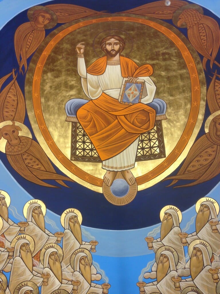 Christ Pantocrator, Stephane Rene 2014 in the apse of Sts Mary and Kyrillos VI, London