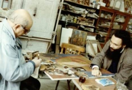 Dr Isaac and René at the ICS studio 1986
