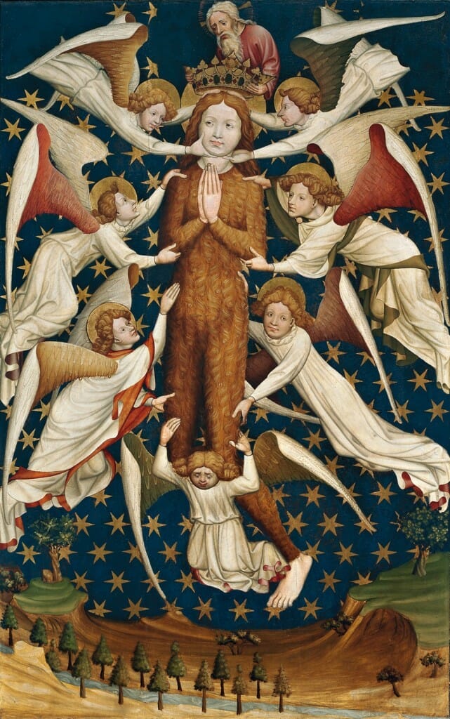 The Ascension of Mary Magdalene. 15th century Flemish. 