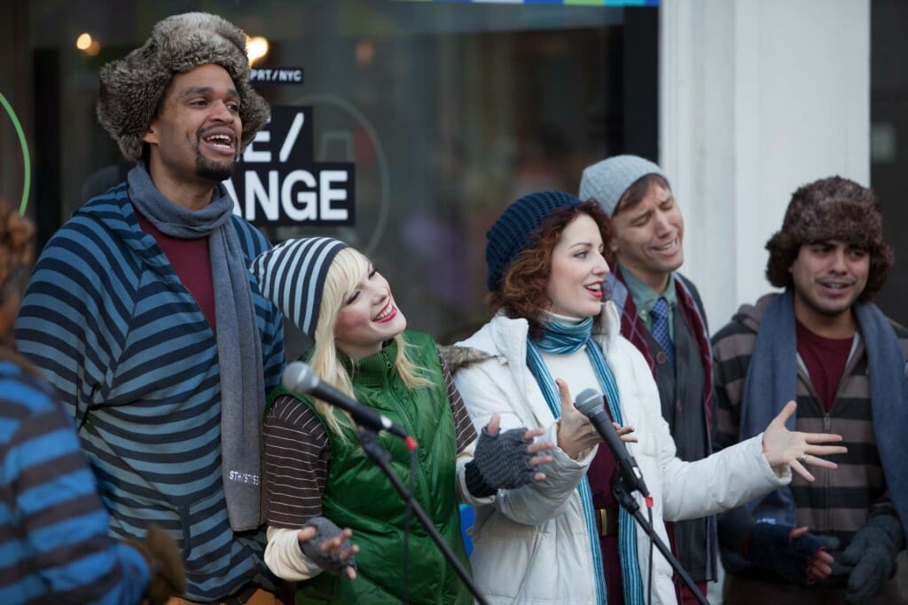 A troupe of self-described 'Hipster Carolers' in New York City.
