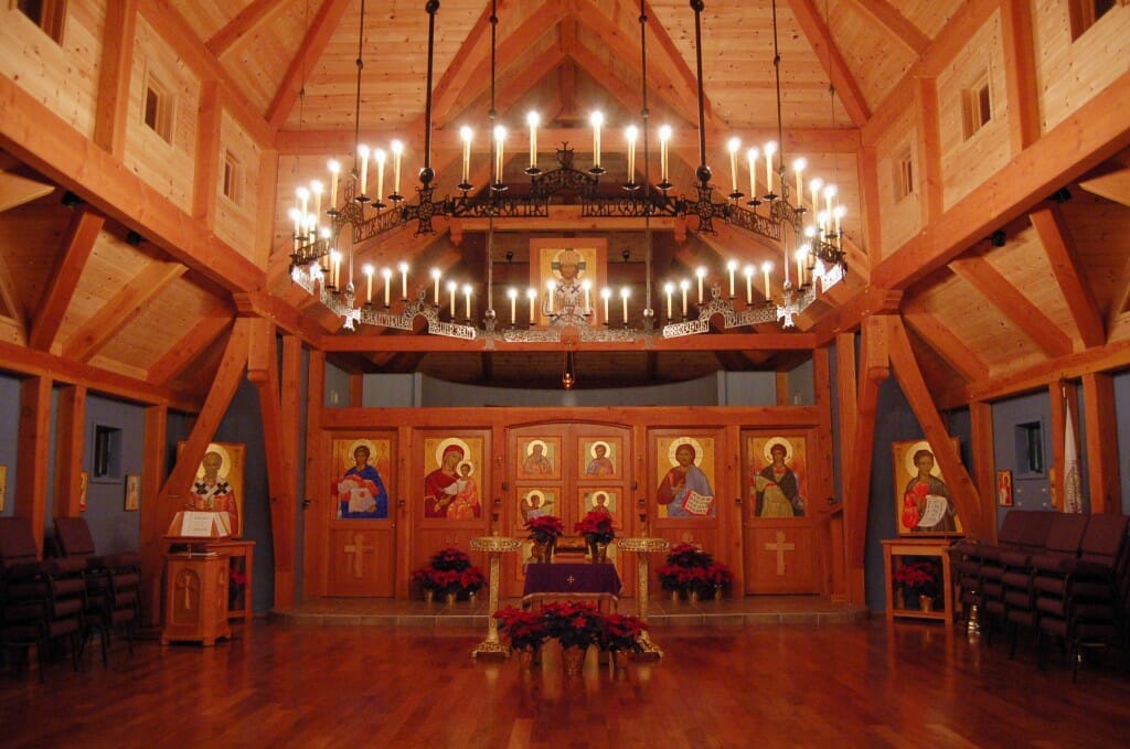 Choros chandelier, made by Andrew Gould, and installed in St. Thomas Orthodox Church, Waldorf, MD